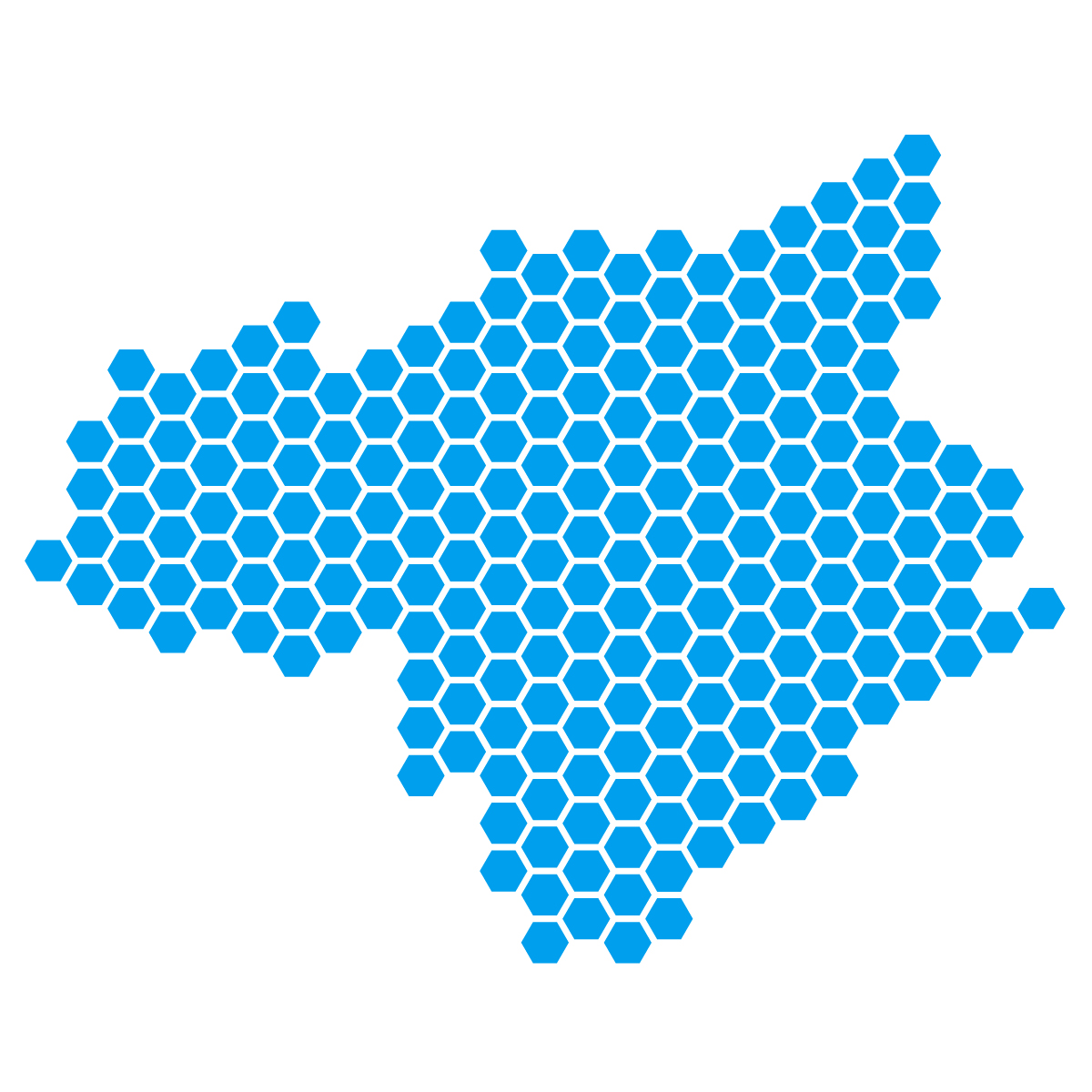 徳島県の無料フリーイラスト｜ドット・六角(青)