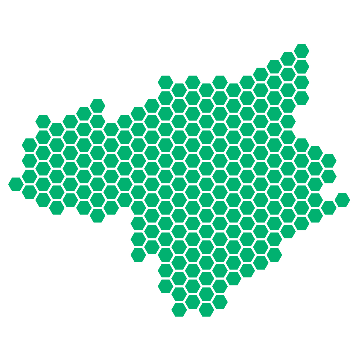 徳島県の無料フリーイラスト｜ドット・六角(緑)