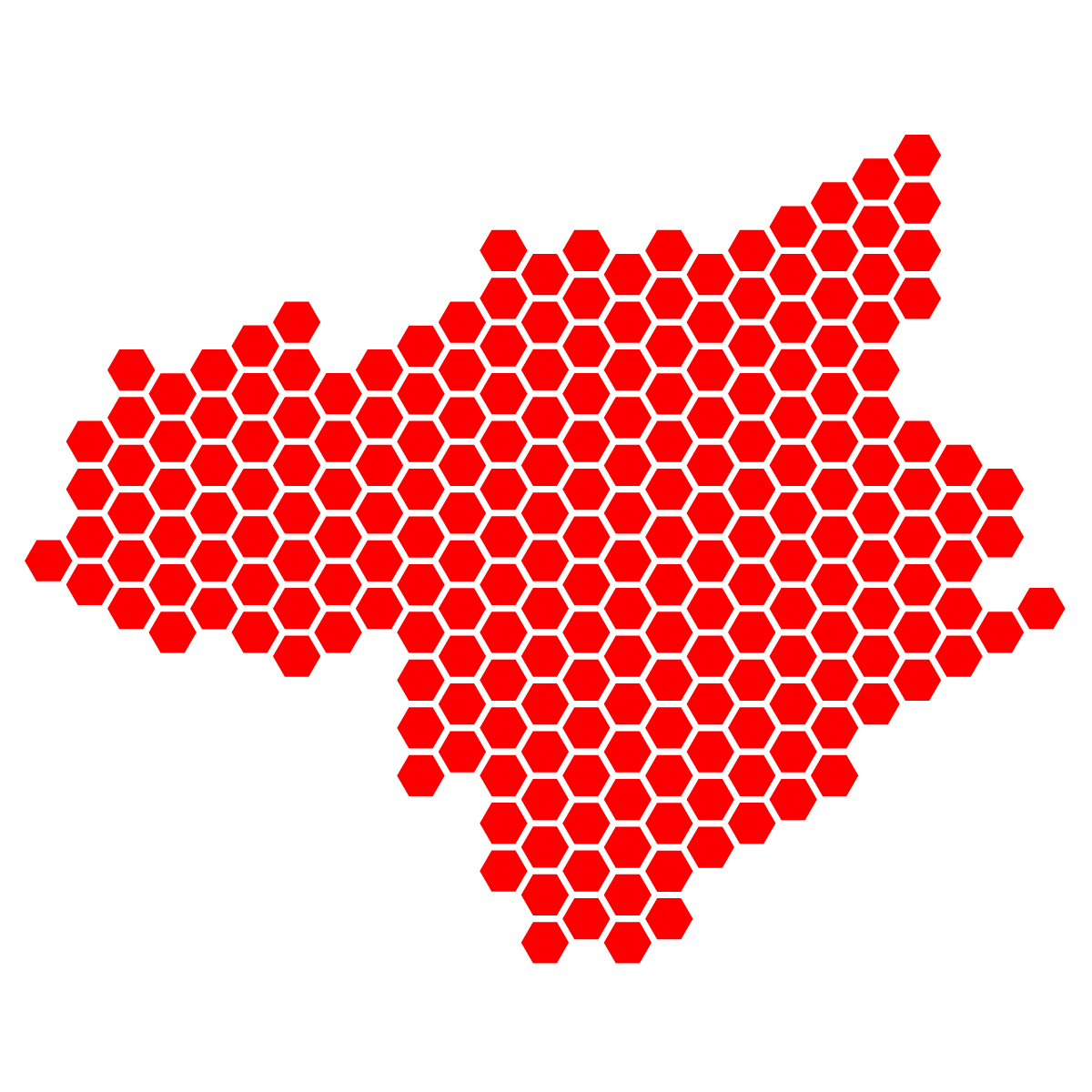 徳島県の無料フリーイラスト｜ドット・六角(赤)