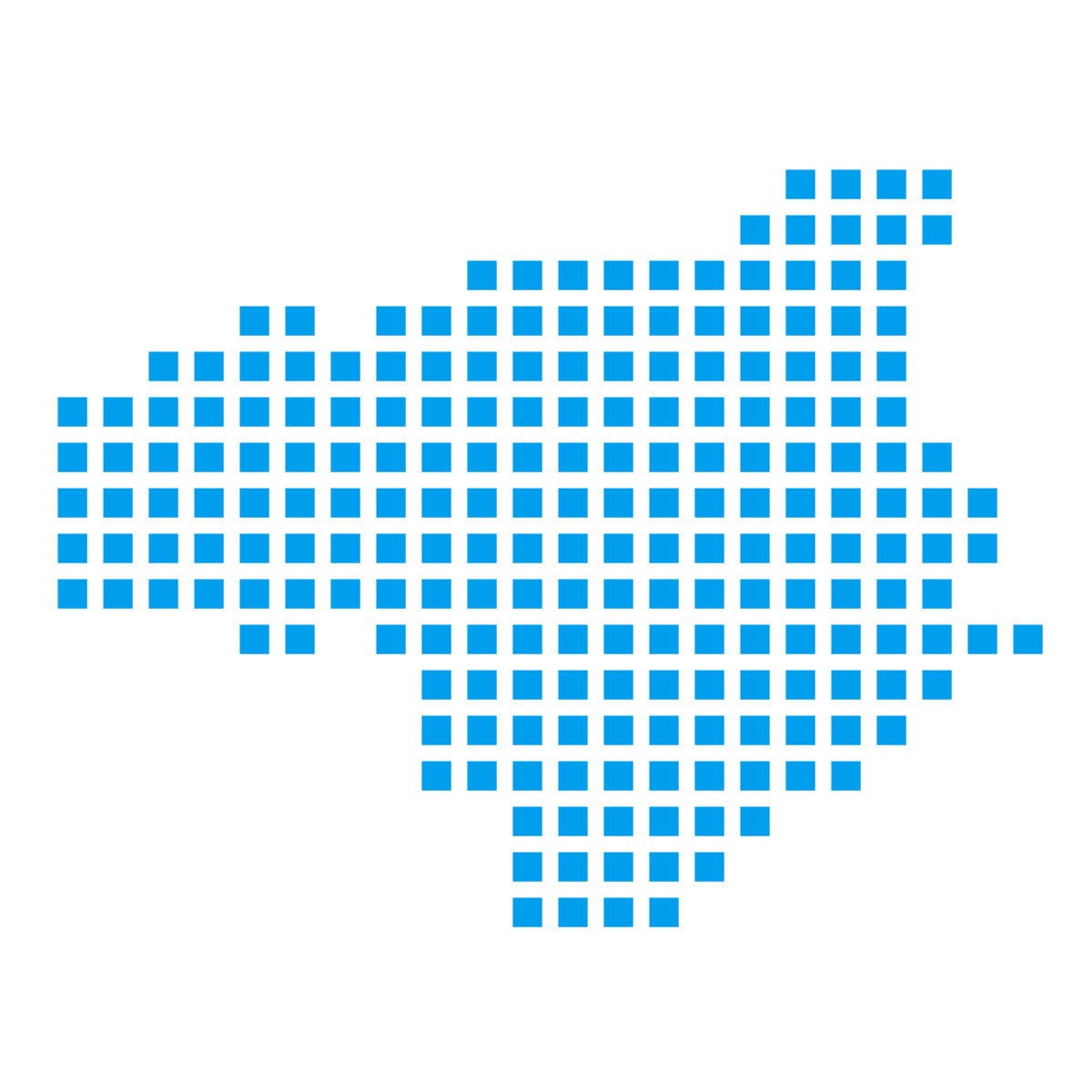 徳島県の無料フリーイラスト｜ドット・四角2(青)