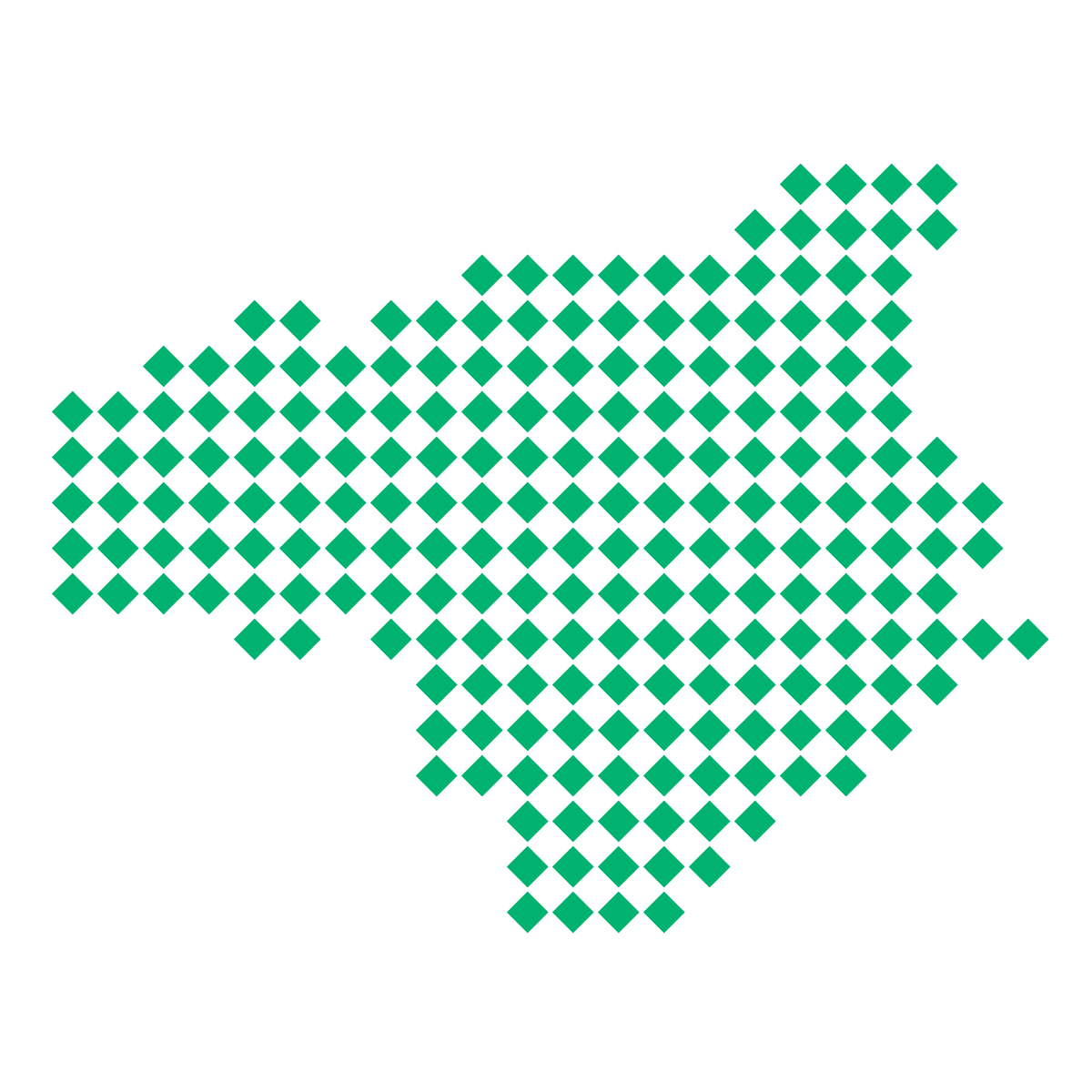徳島県の無料フリーイラスト｜ドット・四角4(緑)