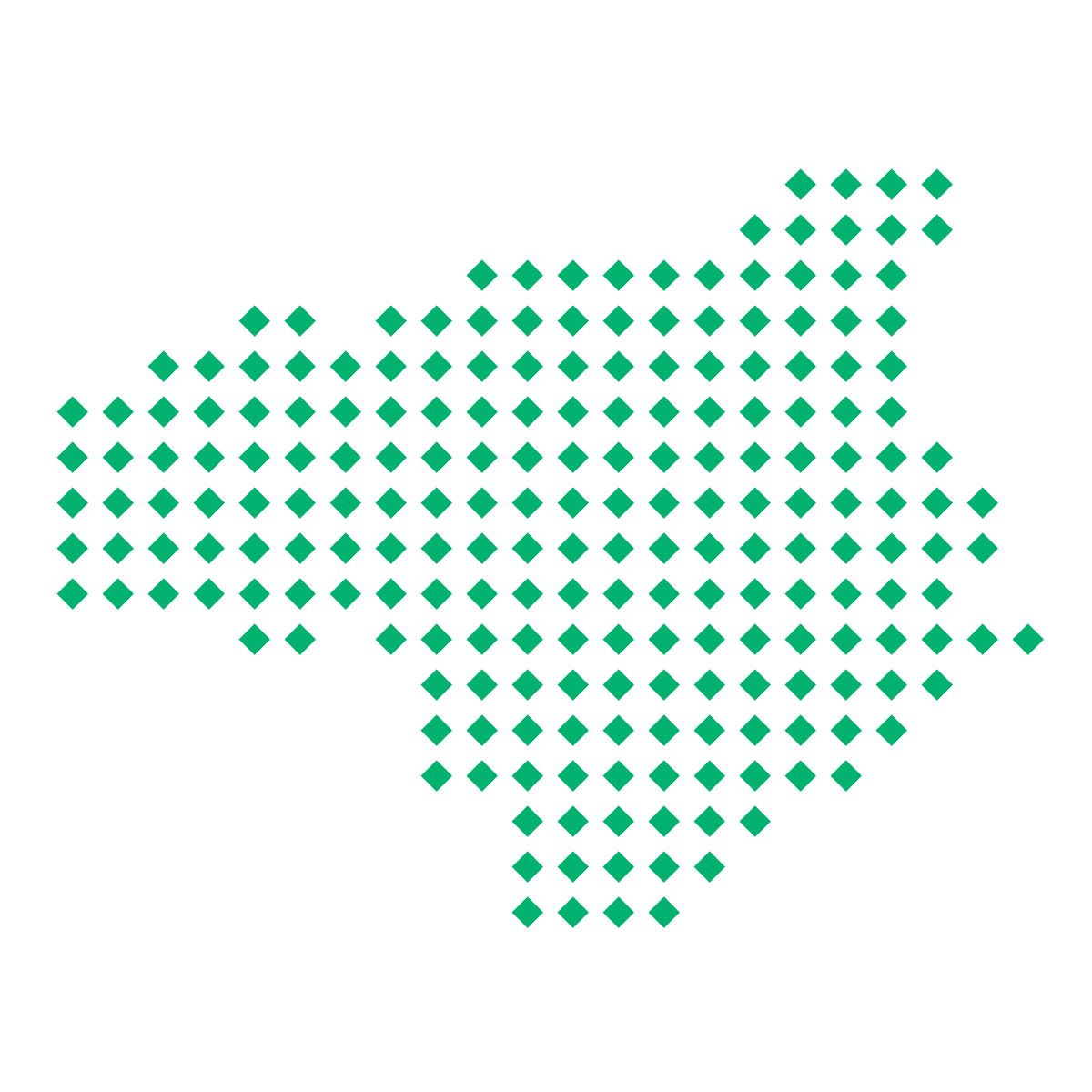 徳島県の無料フリーイラスト｜ドット・四角5(緑)