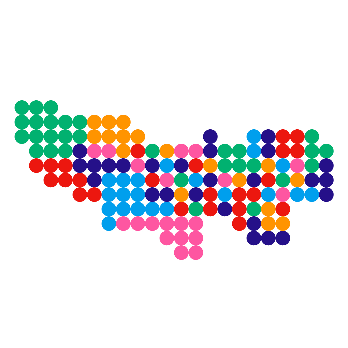 東京都の無料フリーイラスト｜ドット・丸3(カラフル)