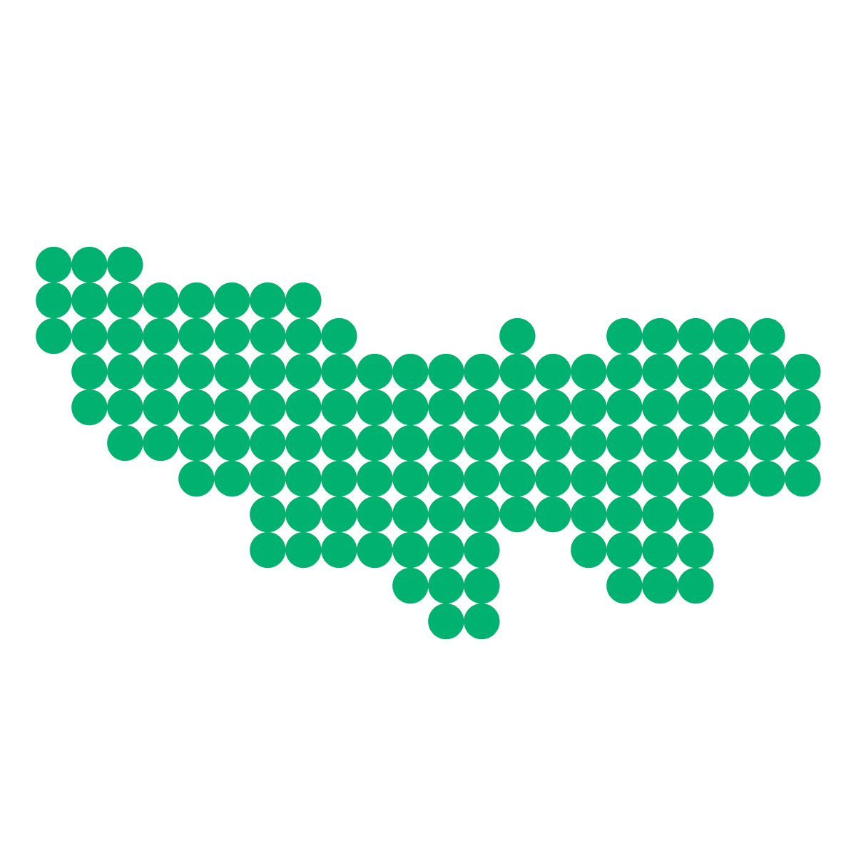 東京都の無料フリーイラスト｜ドット・丸3(緑)