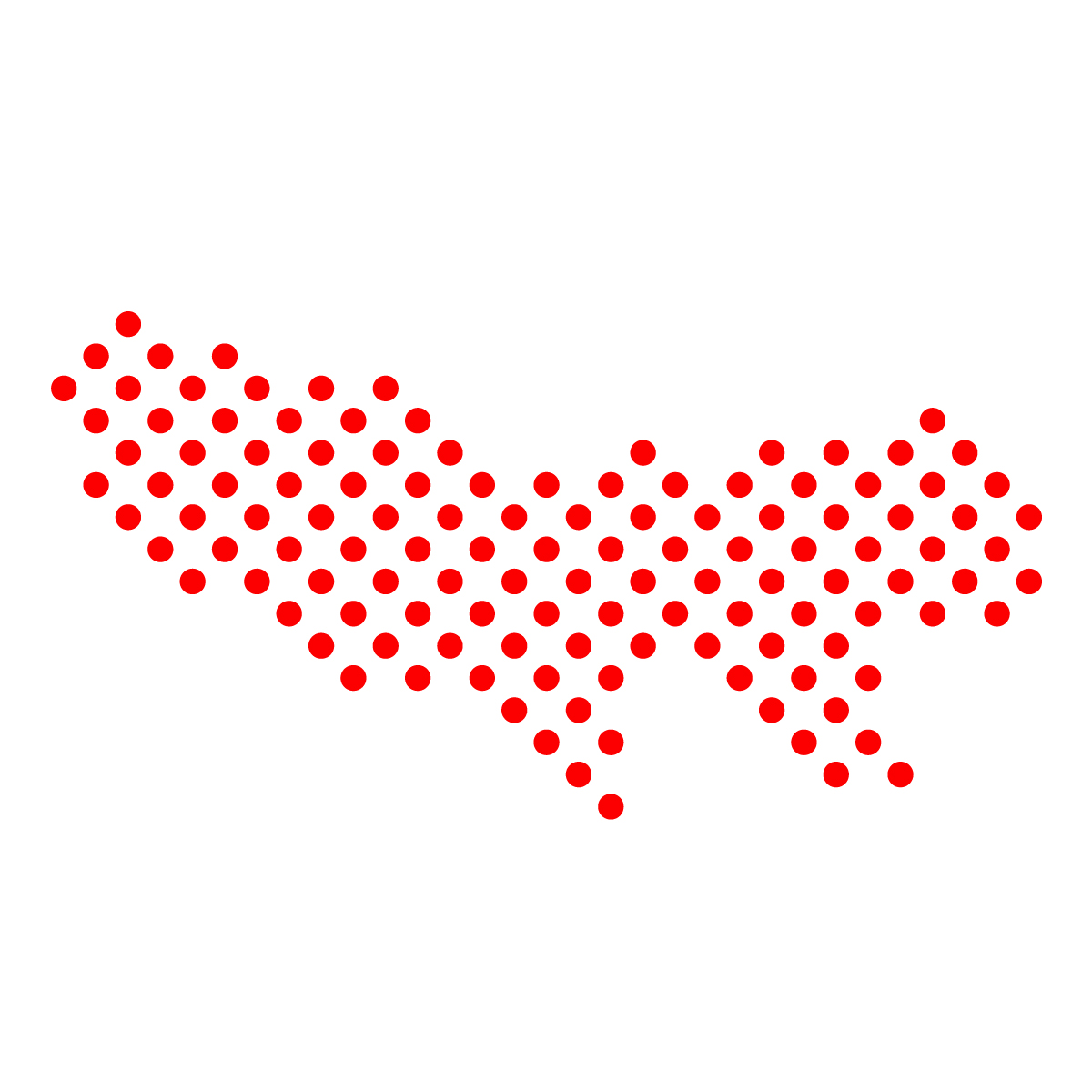 東京都の無料フリーイラスト｜ドット・丸4(赤)