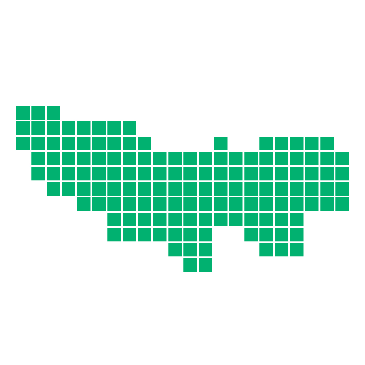 東京都の無料フリーイラスト｜ドット・四角1(緑)