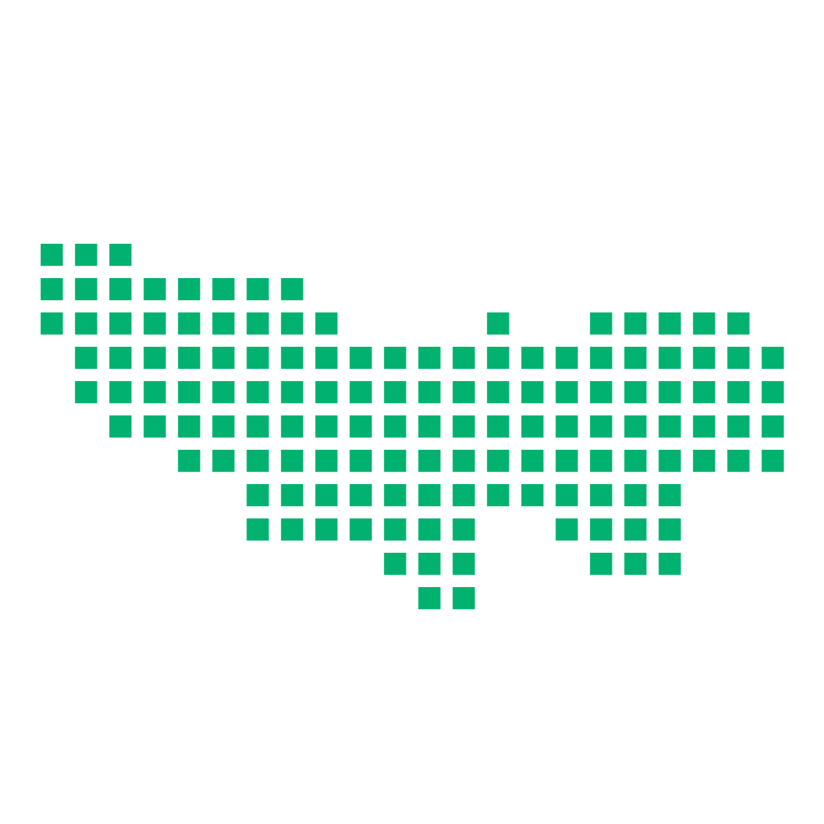 東京都の無料フリーイラスト｜ドット・四角2(緑)