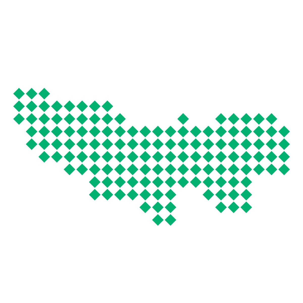 東京都の無料フリーイラスト｜ドット・四角4(緑)