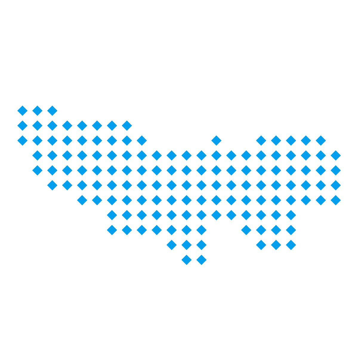 東京都の無料フリーイラスト｜ドット・四角5(青)