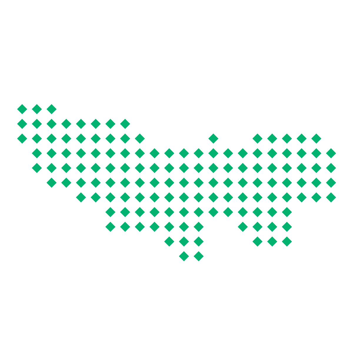 東京都の無料フリーイラスト|ドット・四角5(緑)