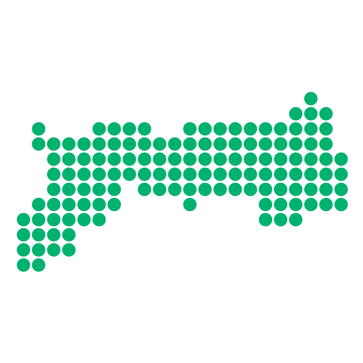 鳥取県の無料フリーイラスト｜ドット・丸1(緑)