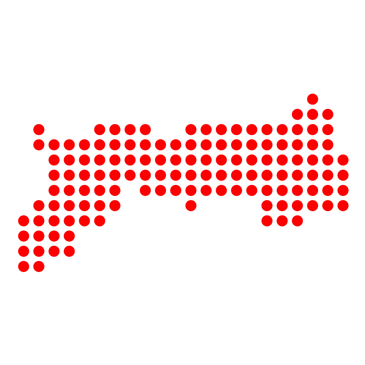 鳥取県の無料フリーイラスト|ドット・丸2(赤)