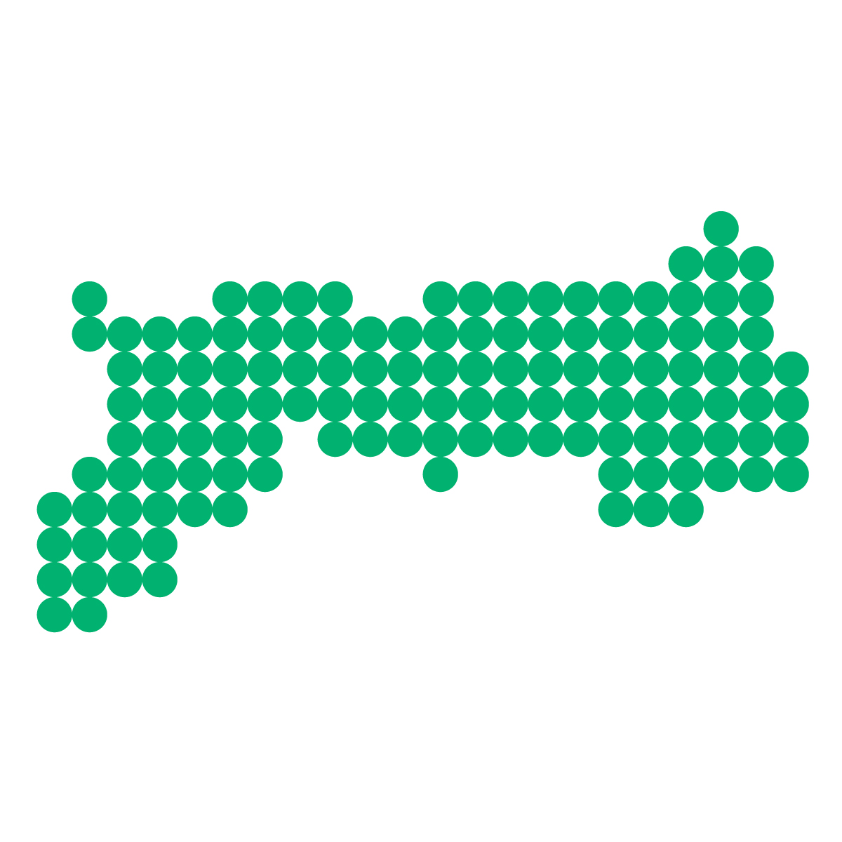 鳥取県の無料フリーイラスト|ドット・丸3(緑)