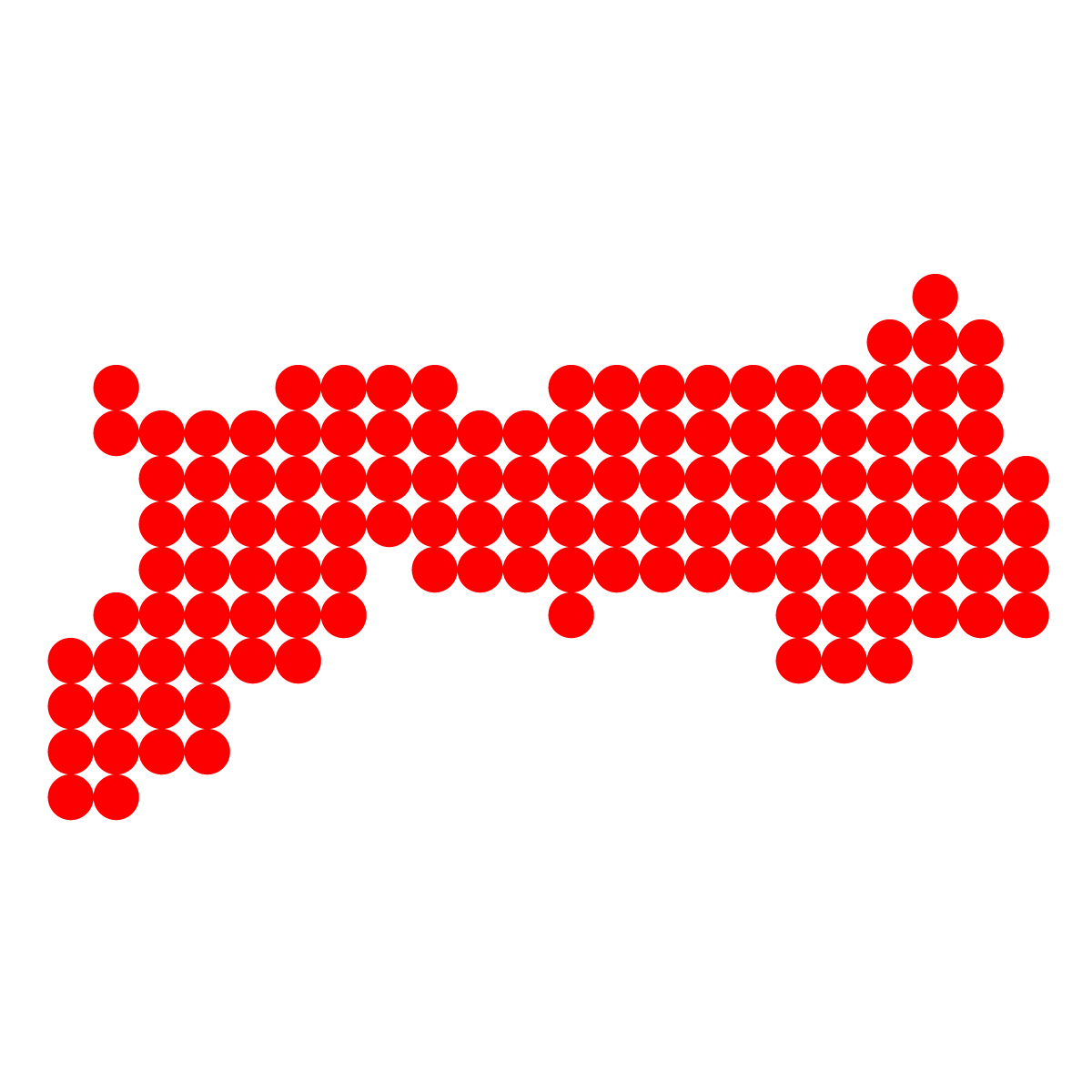 鳥取県の無料フリーイラスト｜ドット・丸3(赤)