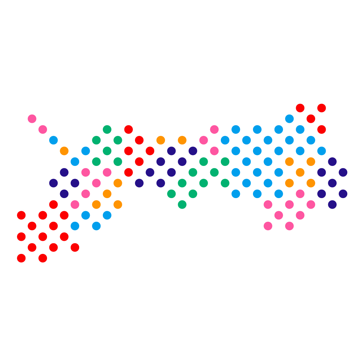 鳥取県の無料フリーイラスト|ドット・丸4(カラフル)