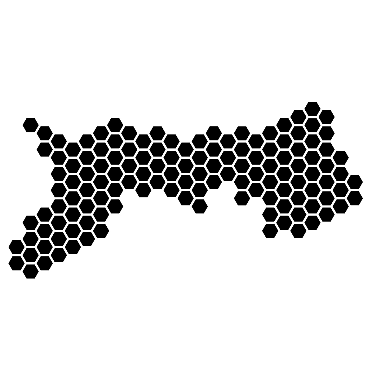 鳥取県の無料フリーイラスト｜ドット・六角(黒)