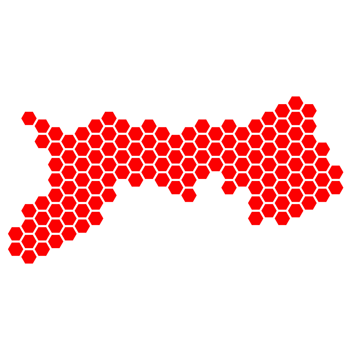 鳥取県の無料フリーイラスト｜ドット・六角(赤)