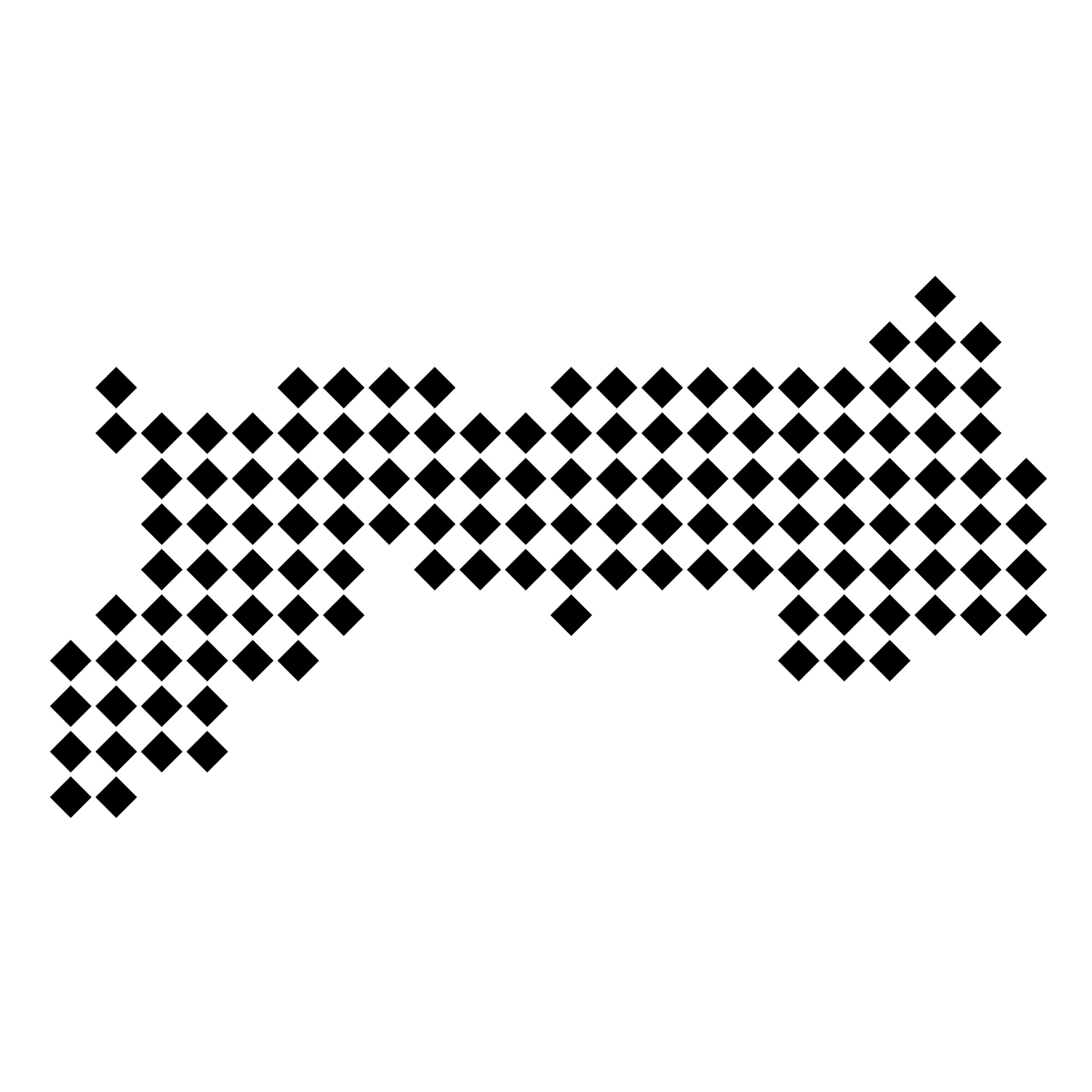 鳥取県の無料フリーイラスト｜ドット・四角4(黒)