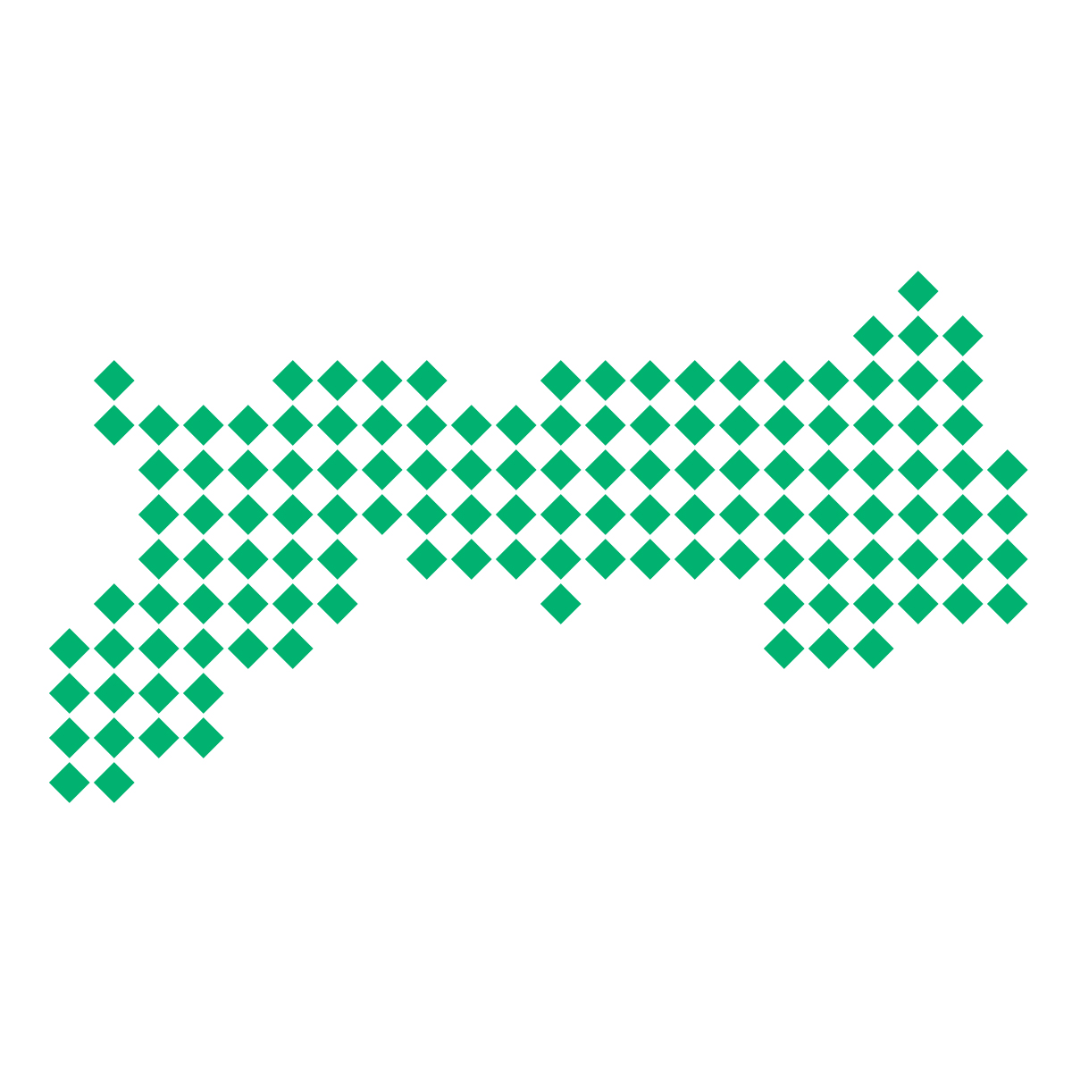 鳥取県の無料フリーイラスト|ドット・四角4(緑)