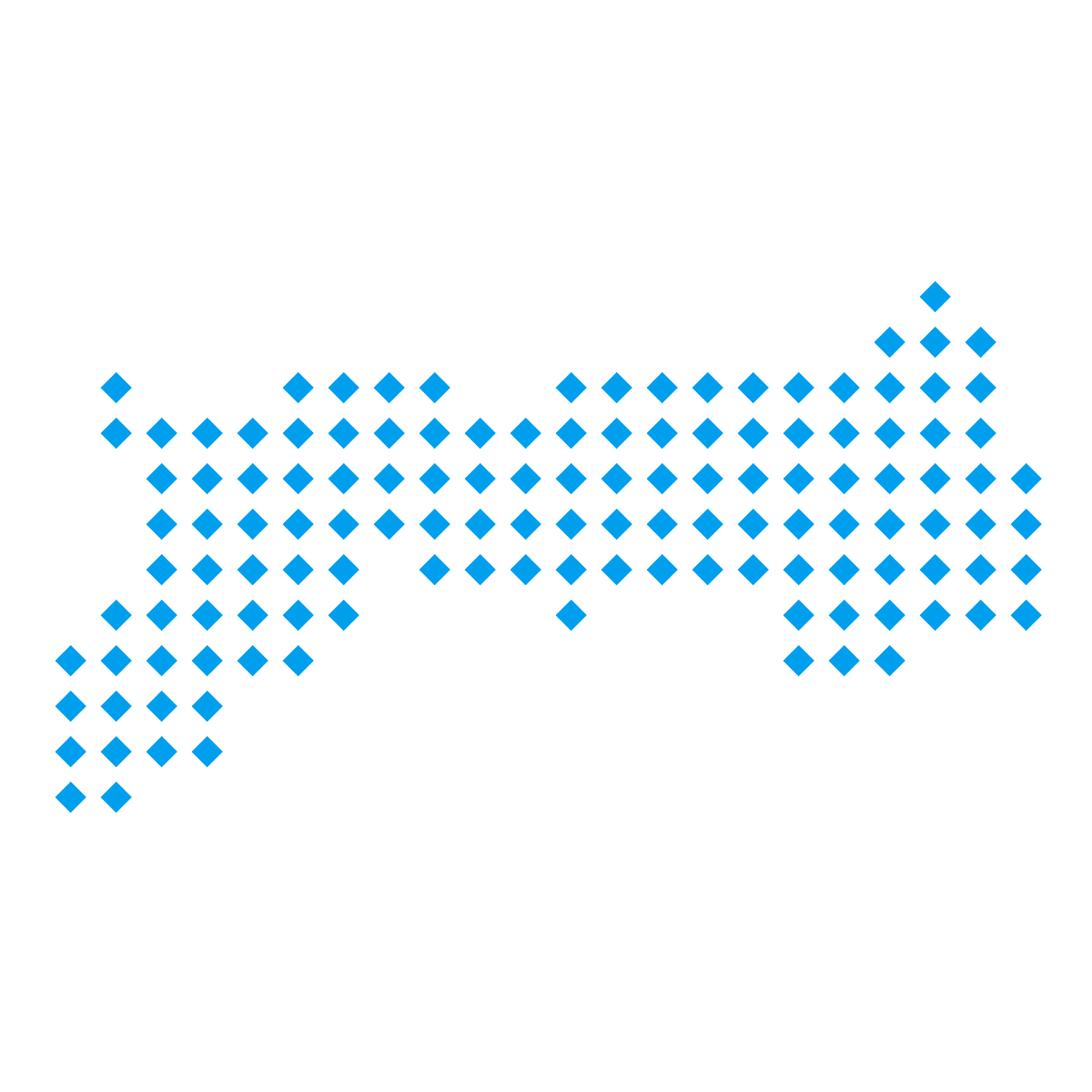 鳥取県の無料フリーイラスト|ドット・四角5(青)