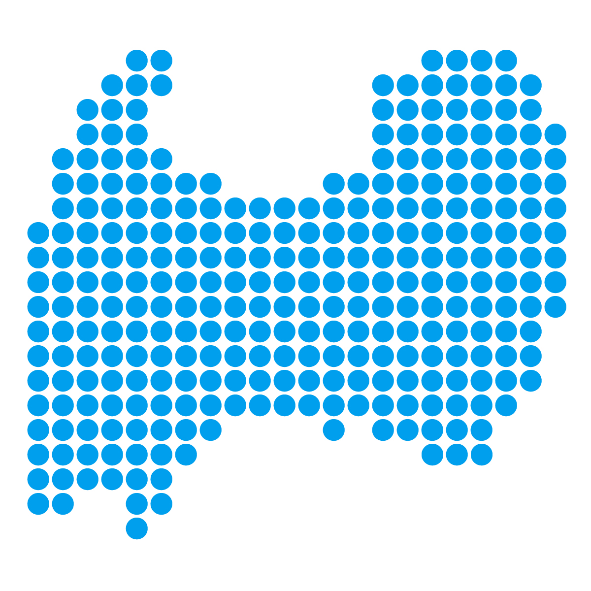 富山県の無料フリーイラスト|ドット・丸1(青)