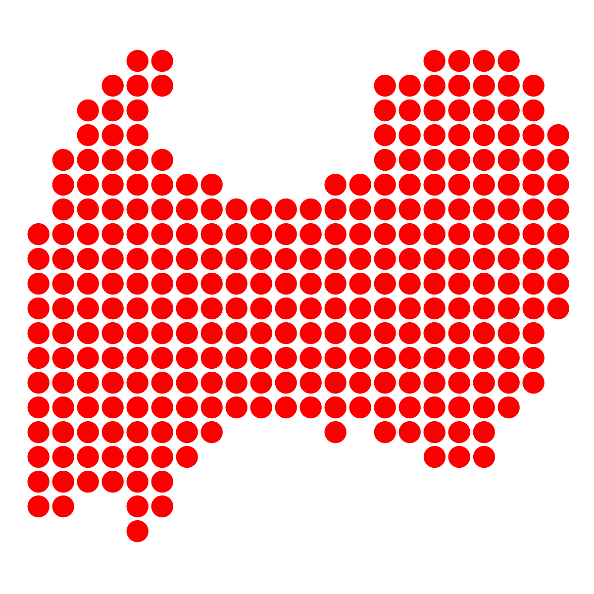 富山県の無料フリーイラスト｜ドット・丸1(赤)