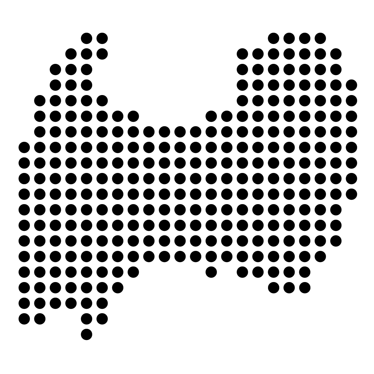 富山県の無料フリーイラスト｜ドット・丸2(黒)