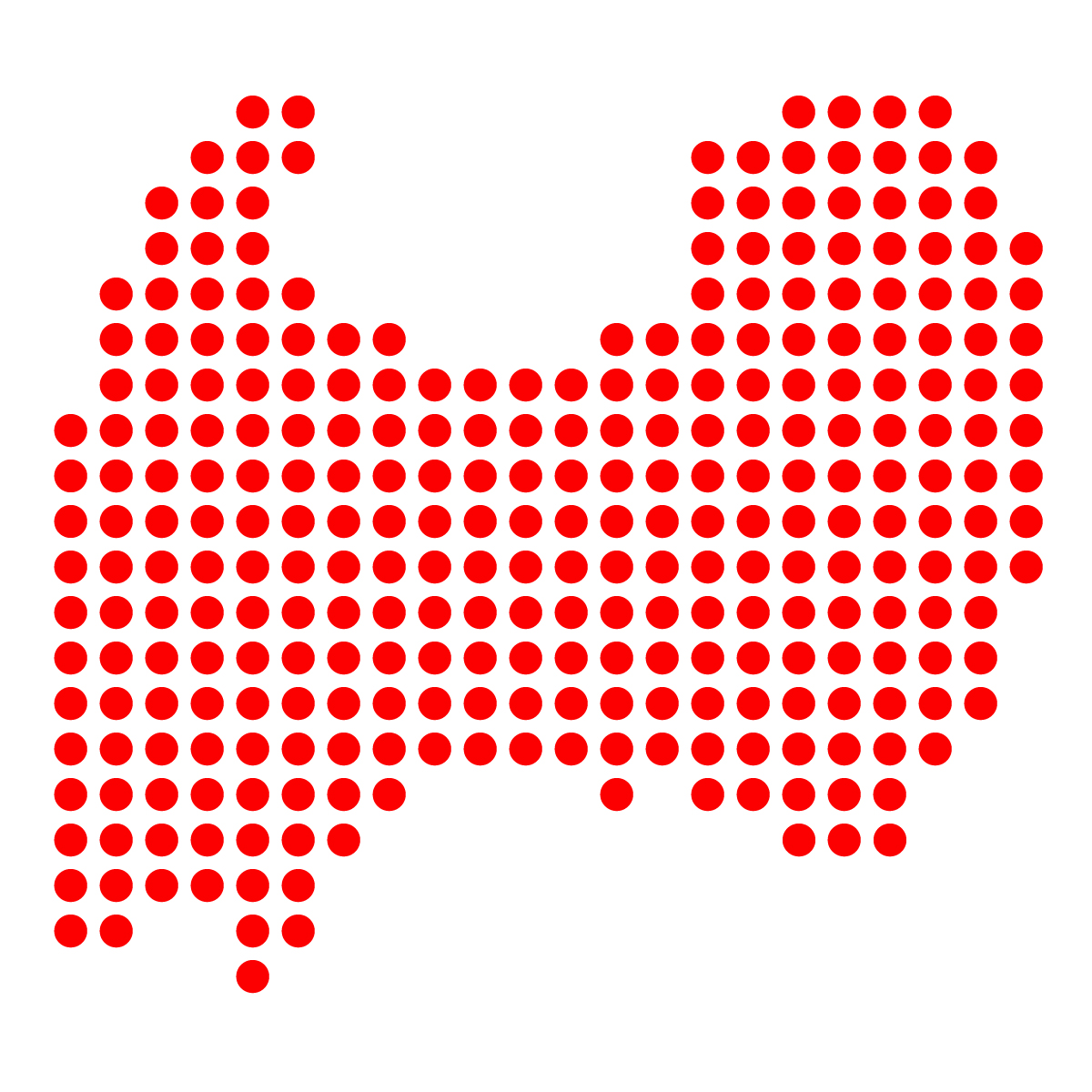 富山県の無料フリーイラスト|ドット・丸2(赤)