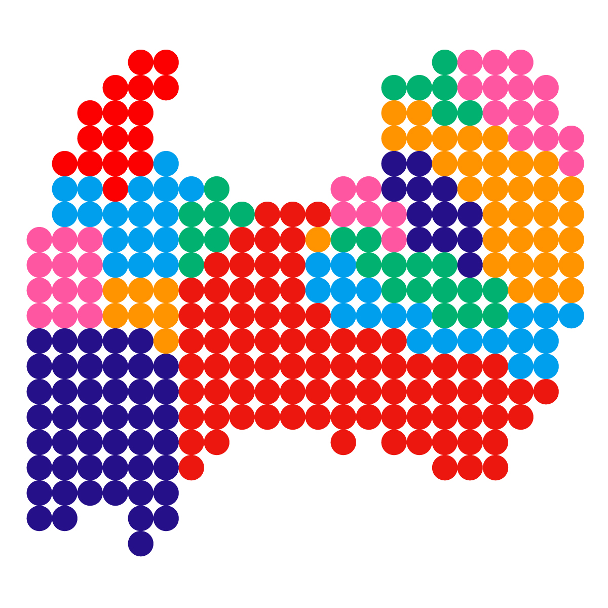 富山県の無料フリーイラスト｜ドット・丸3(カラフル)