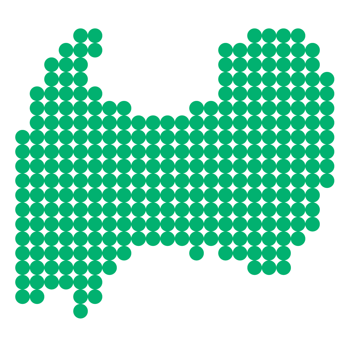 富山県の無料フリーイラスト｜ドット・丸3(緑)