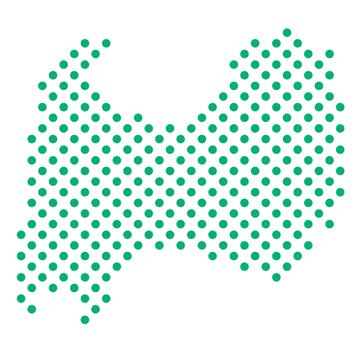 富山県の無料フリーイラスト｜ドット・丸4(緑)