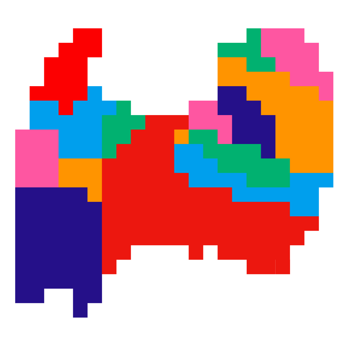 富山県の無料フリーイラスト｜ドット・四角3(カラフル)