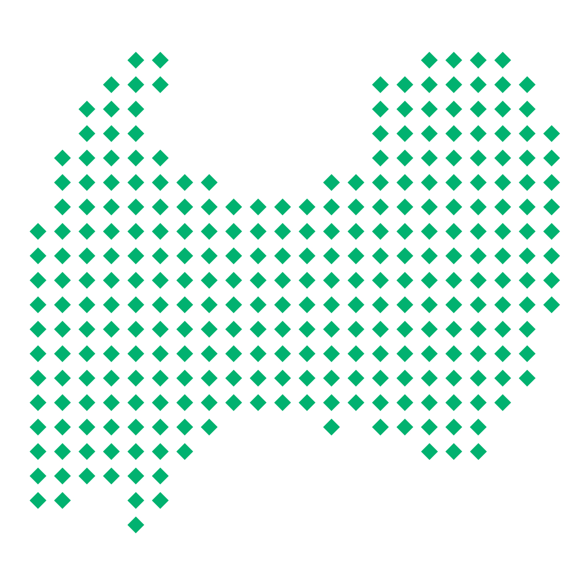 富山県の無料フリーイラスト｜ドット・四角5(緑)