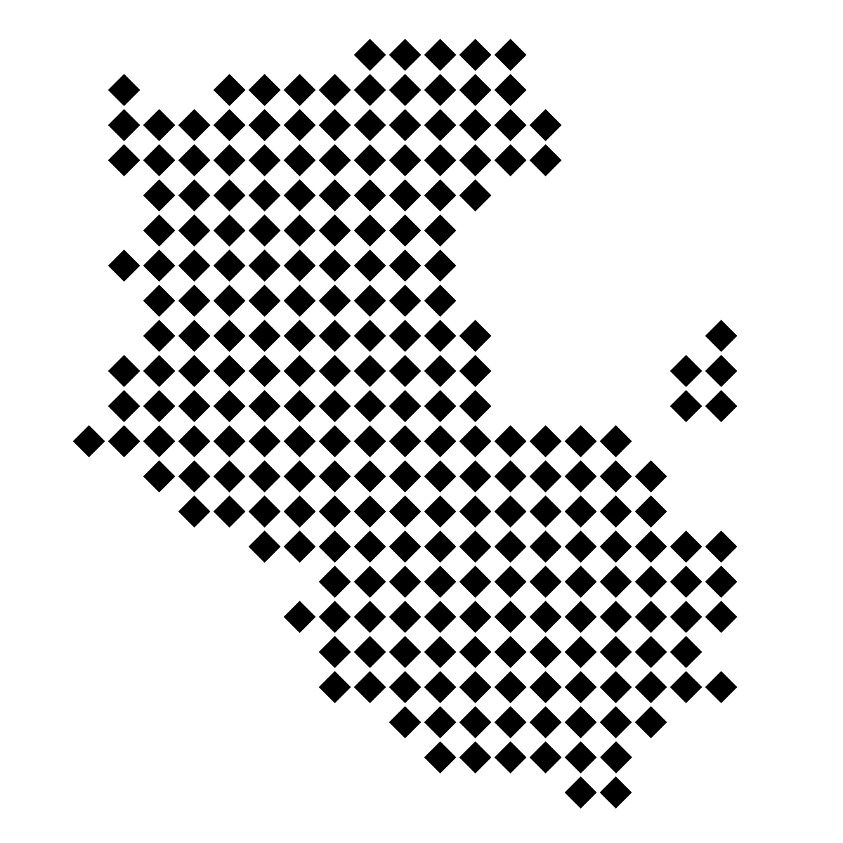 和歌山県の無料フリーイラスト｜ドット・四角4(黒)