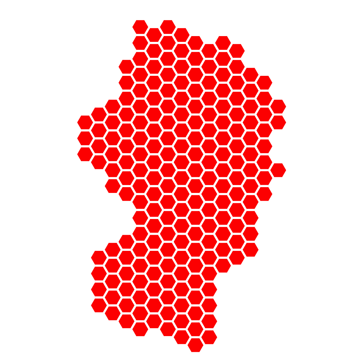 山形県の無料フリーイラスト｜ドット・六角(赤)