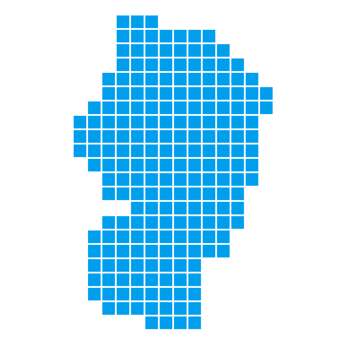 山形県の無料フリーイラスト|ドット・四角1(青)