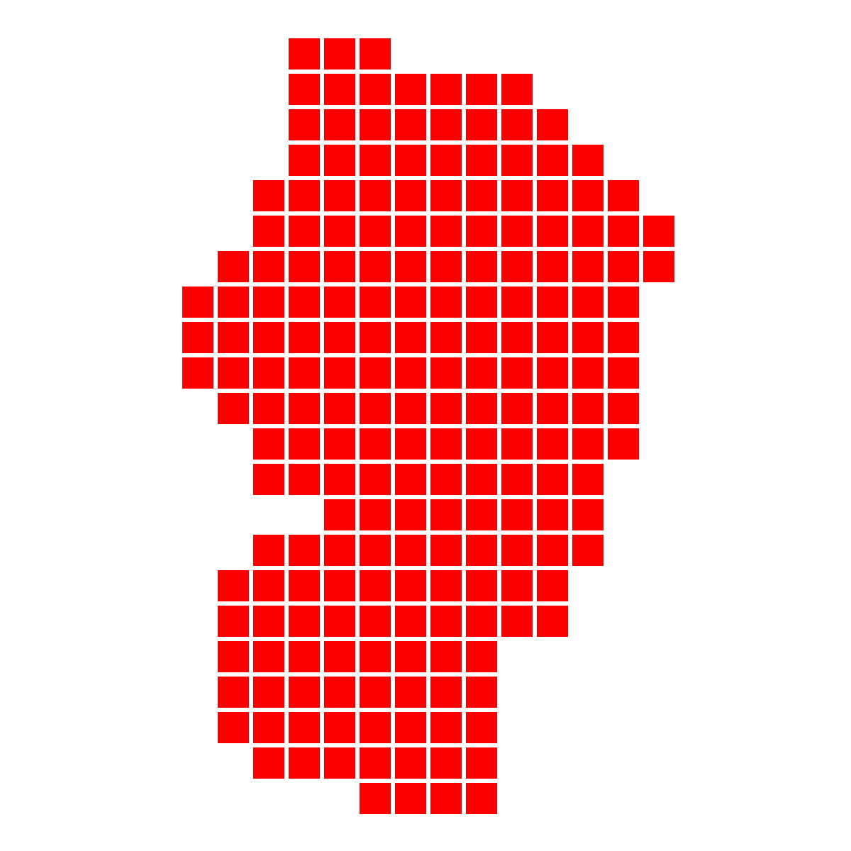 山形県の無料フリーイラスト|ドット・四角1(赤)