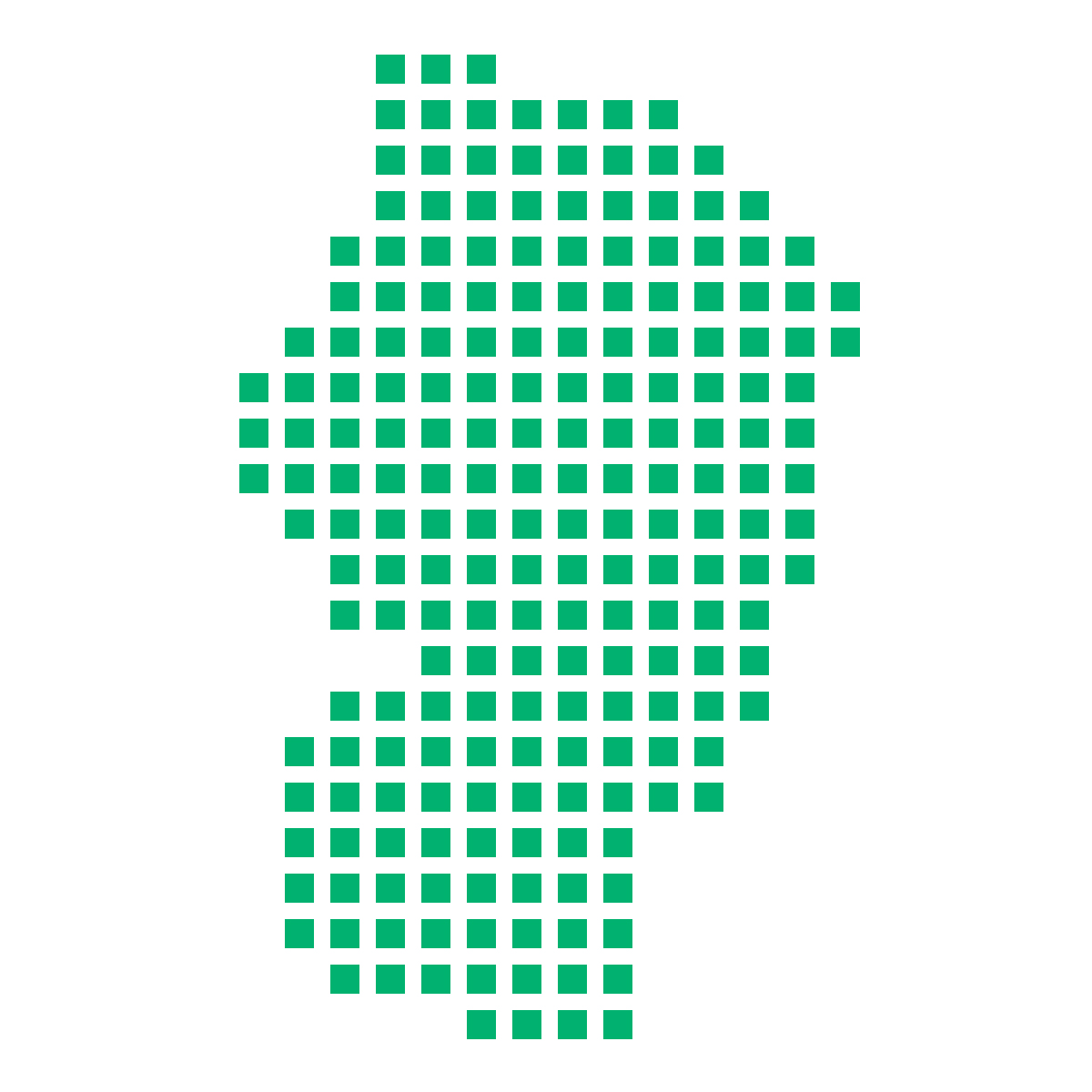 山形県の無料フリーイラスト｜ドット・四角2(緑)