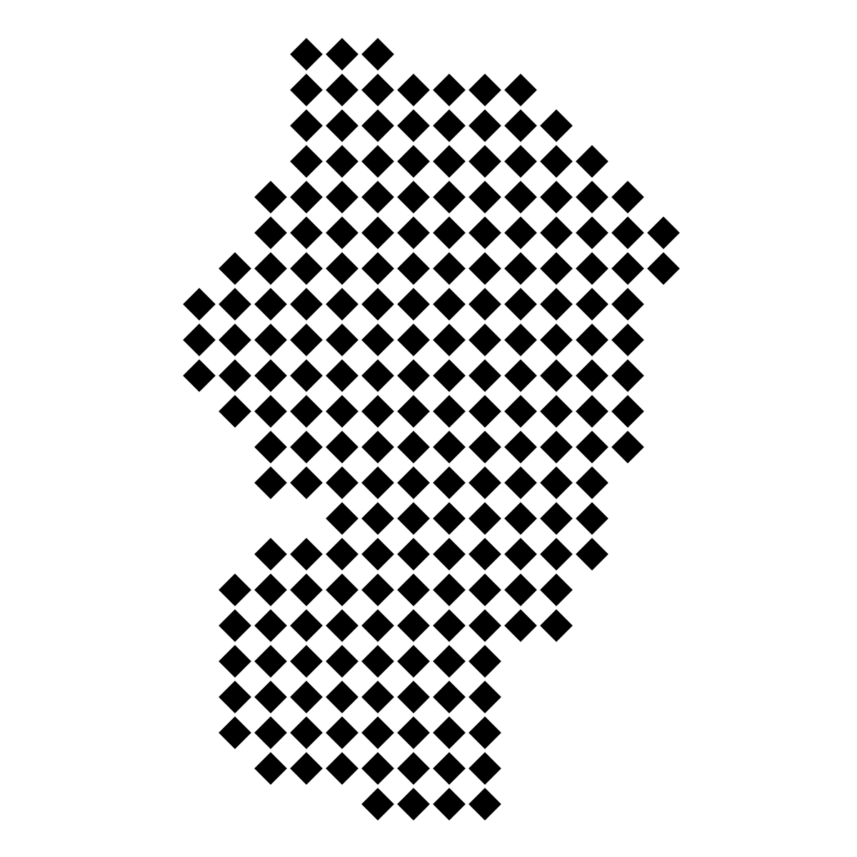 山形県の無料フリーイラスト｜ドット・四角4(黒)