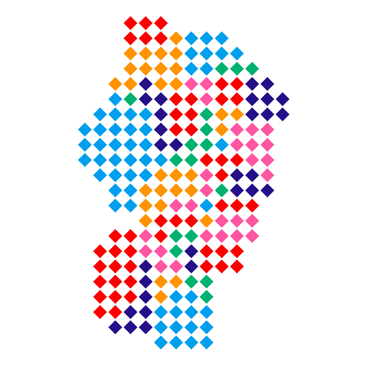 山形県の無料フリーイラスト｜ドット・四角4(カラフル)