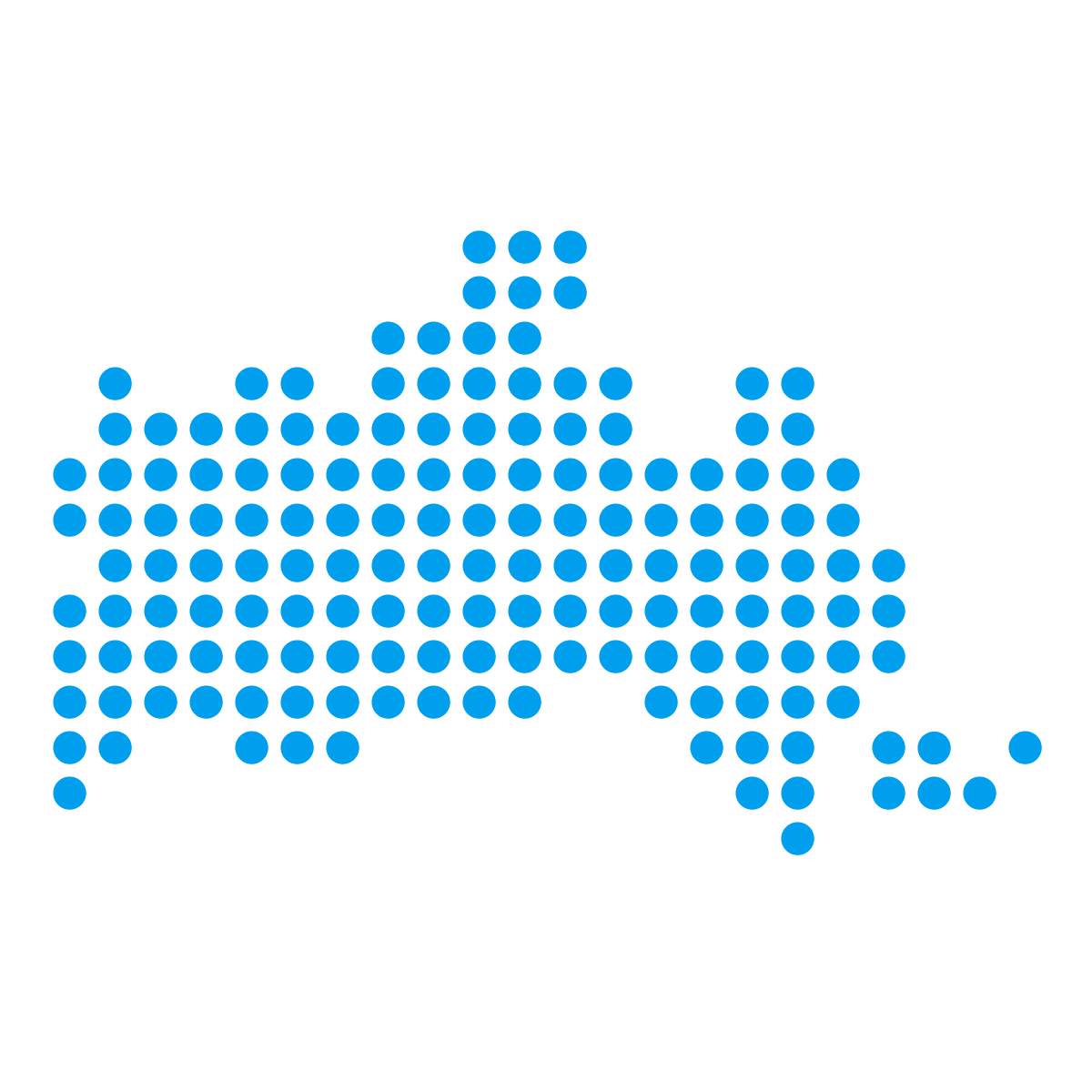 山口県の無料フリーイラスト｜ドット・丸2(青)