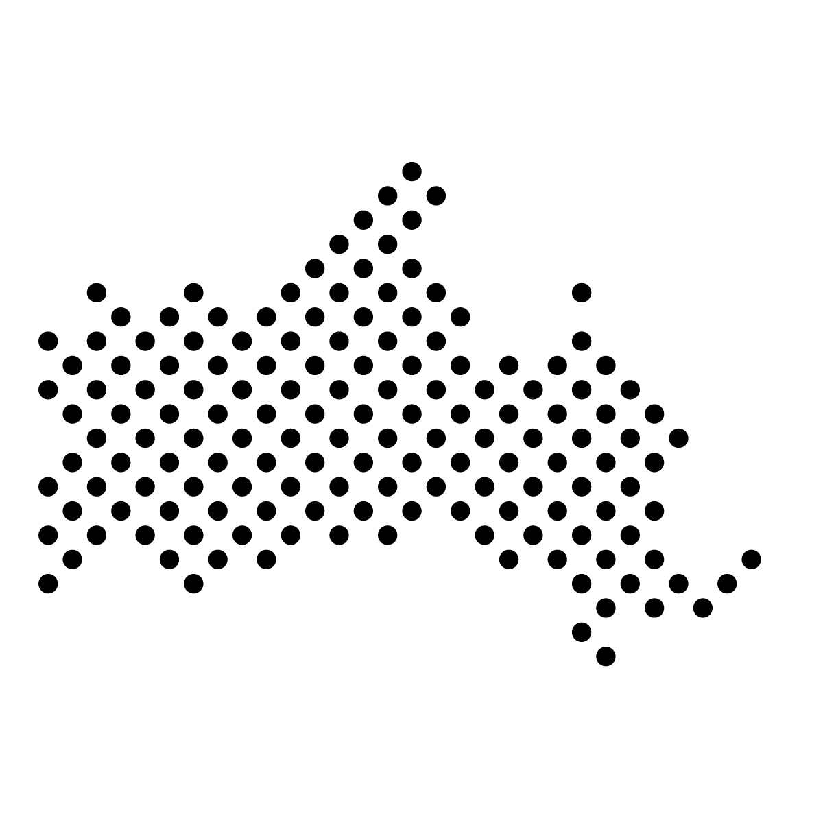 山口県の無料フリーイラスト｜ドット・丸4(黒)