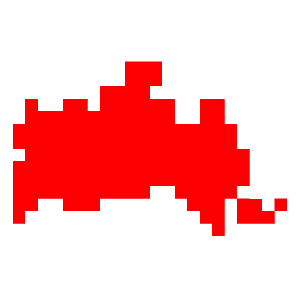 山口県の無料フリーイラスト｜ドット・四角3(赤)