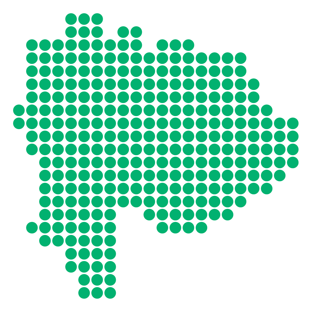 山梨県の無料フリーイラスト｜ドット・丸1(緑)