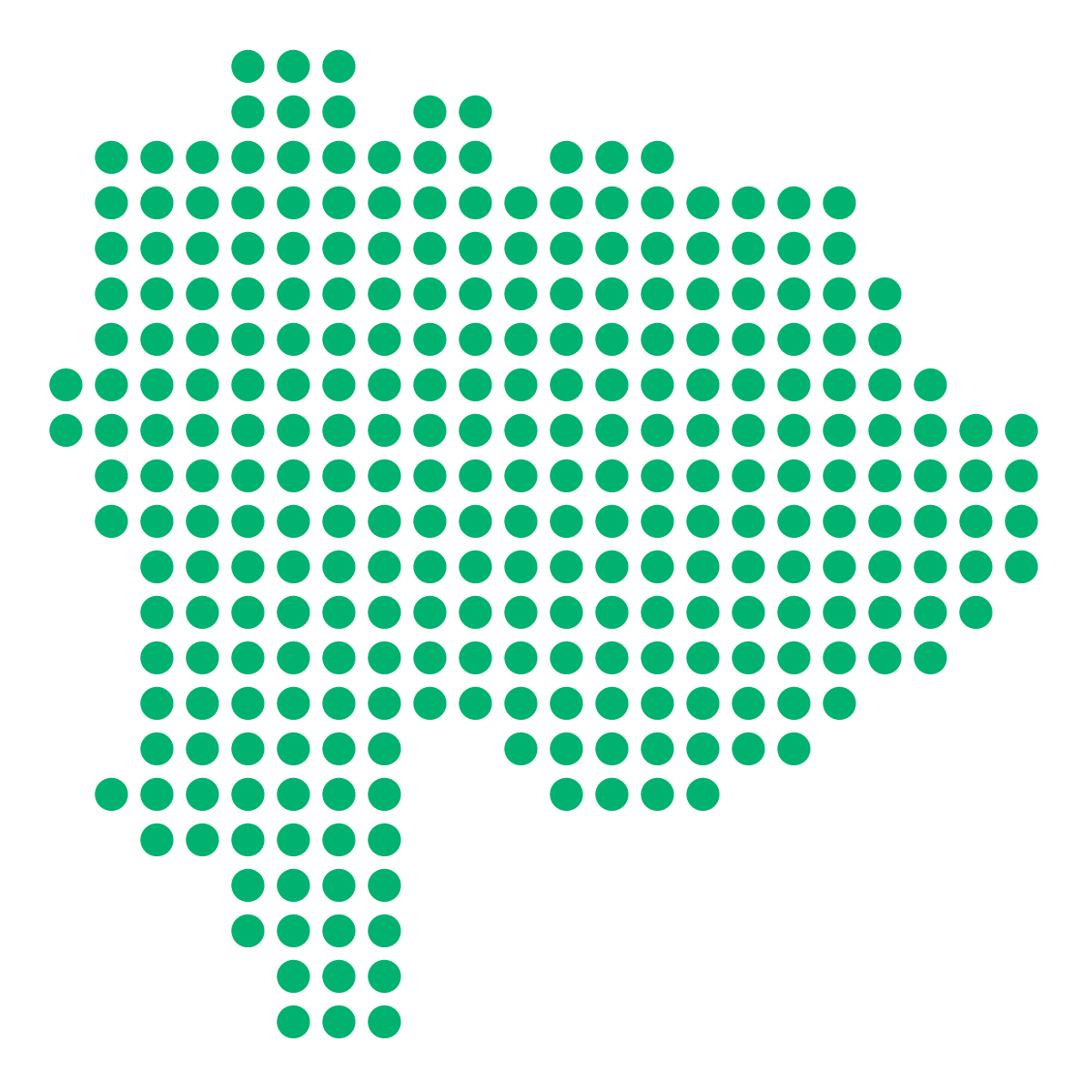 山梨県の無料フリーイラスト｜ドット・丸2(緑)