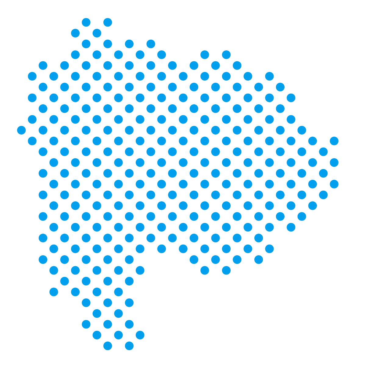 山梨県の無料フリーイラスト｜ドット・丸4(青)