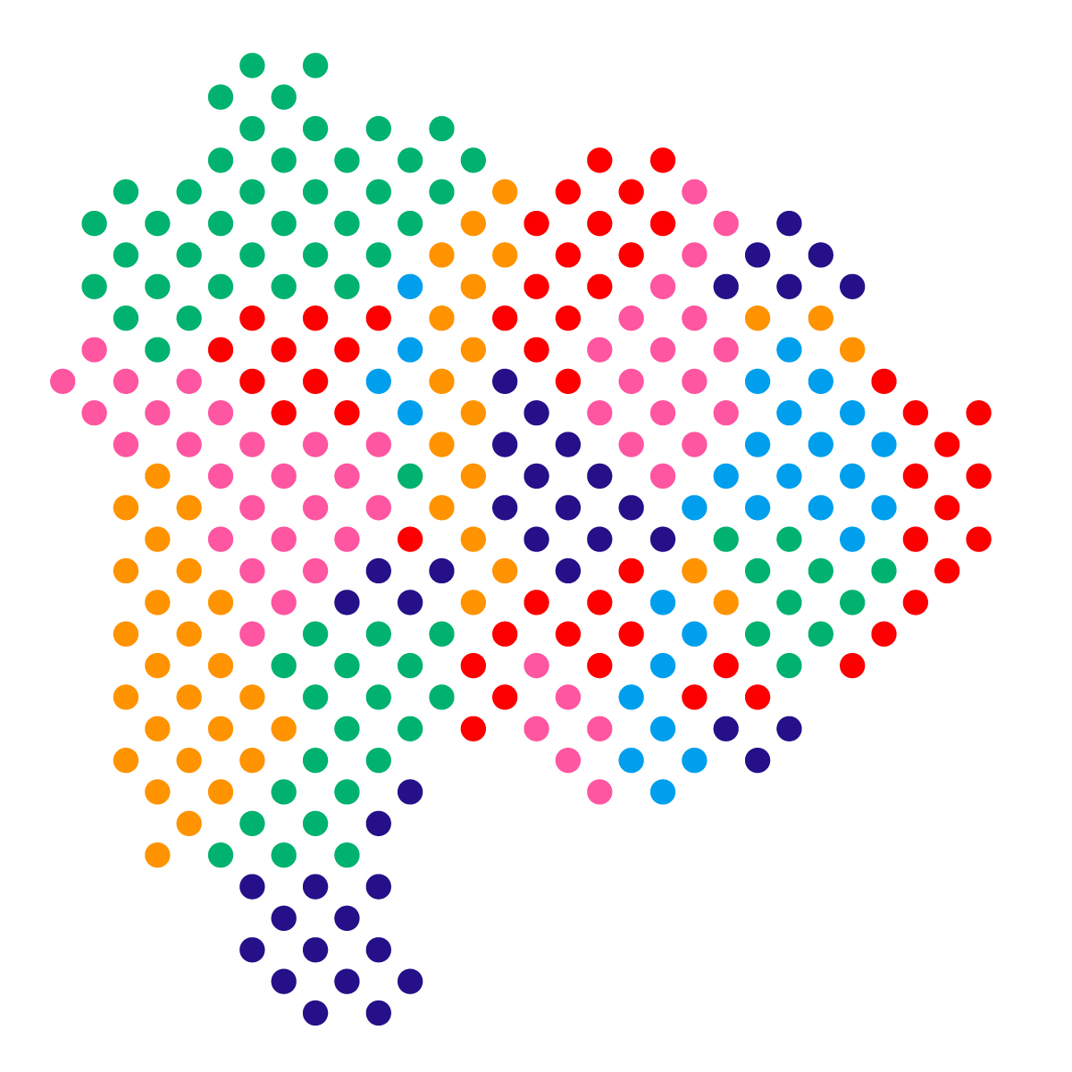 山梨県の無料フリーイラスト|ドット・丸4(カラフル)