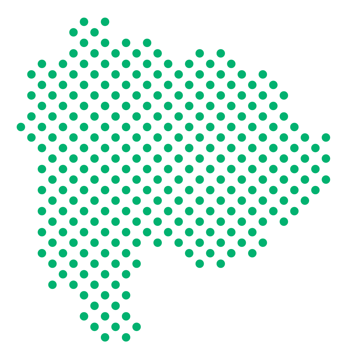 山梨県の無料フリーイラスト｜ドット・丸4(緑)