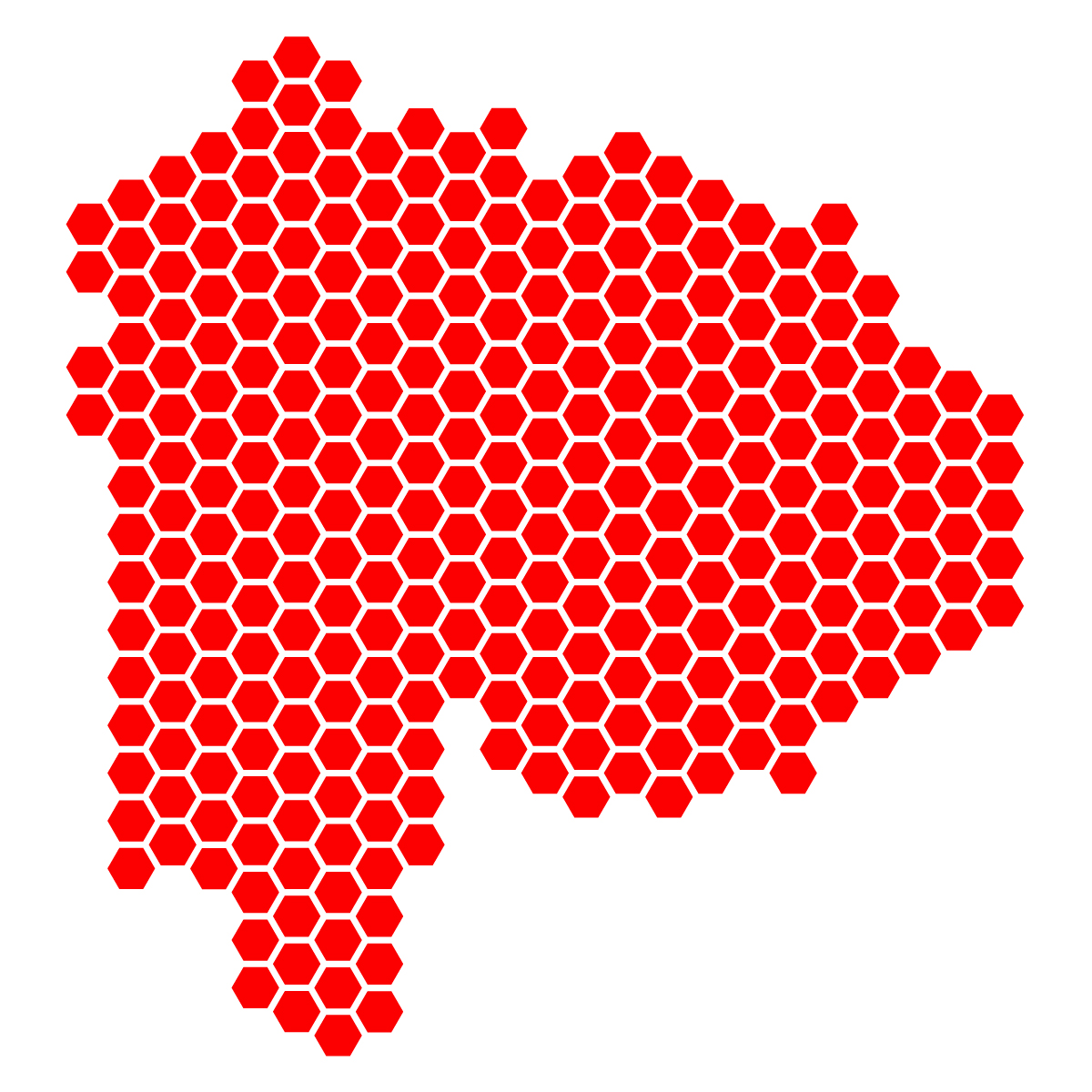 山梨県の無料フリーイラスト｜ドット・六角(赤)