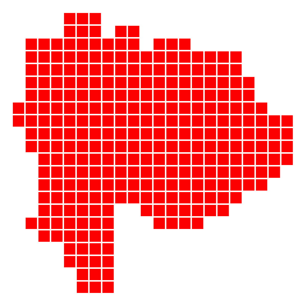 山梨県の無料フリーイラスト|ドット・四角1(赤)